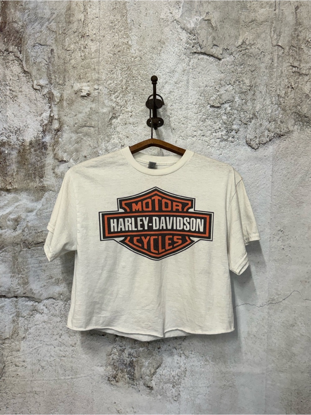 Harley-Davidson White Tee with Orange and Black Logo